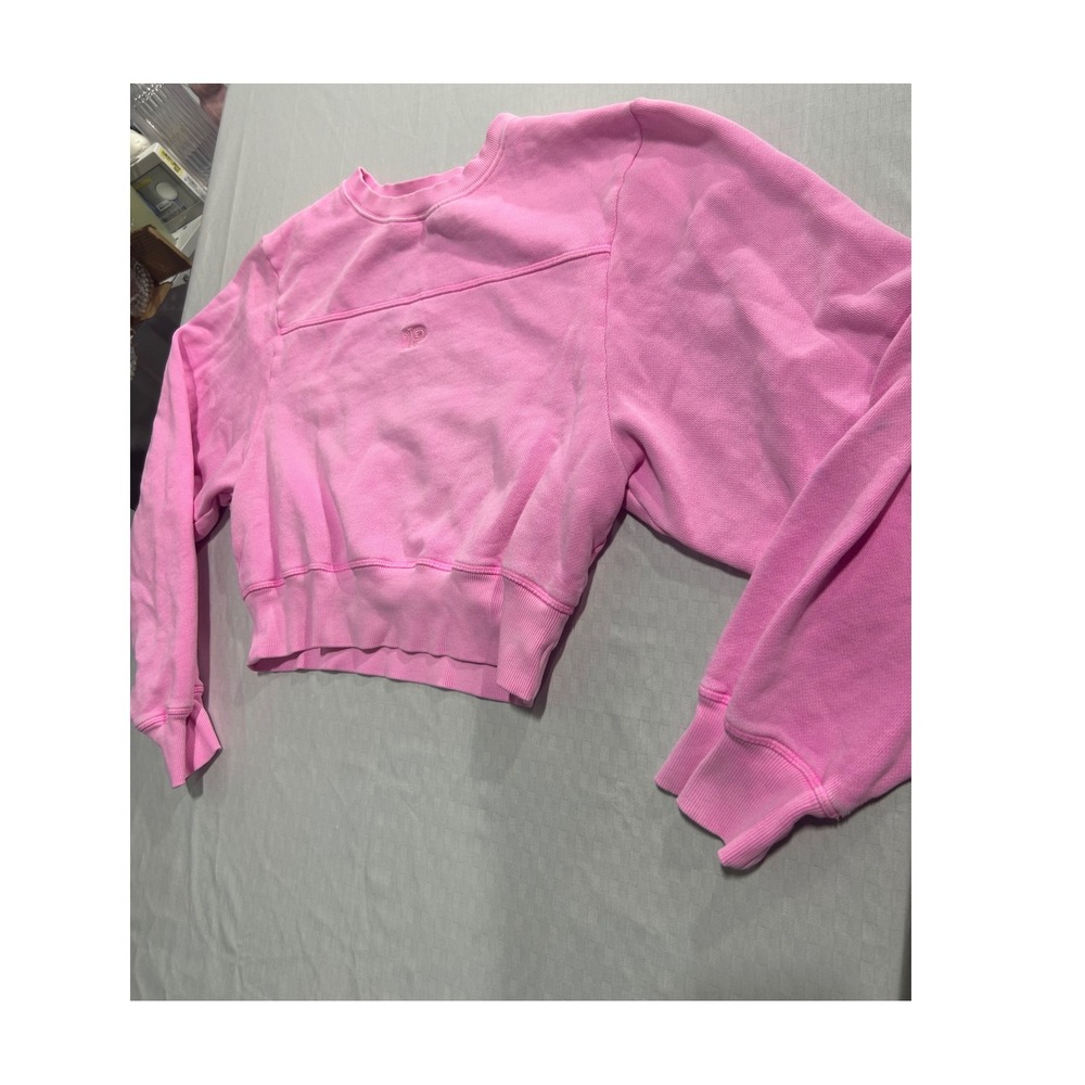 Victoria's Secret PINK Cropped Sweatshirt Pink Crewneck Pullover Small